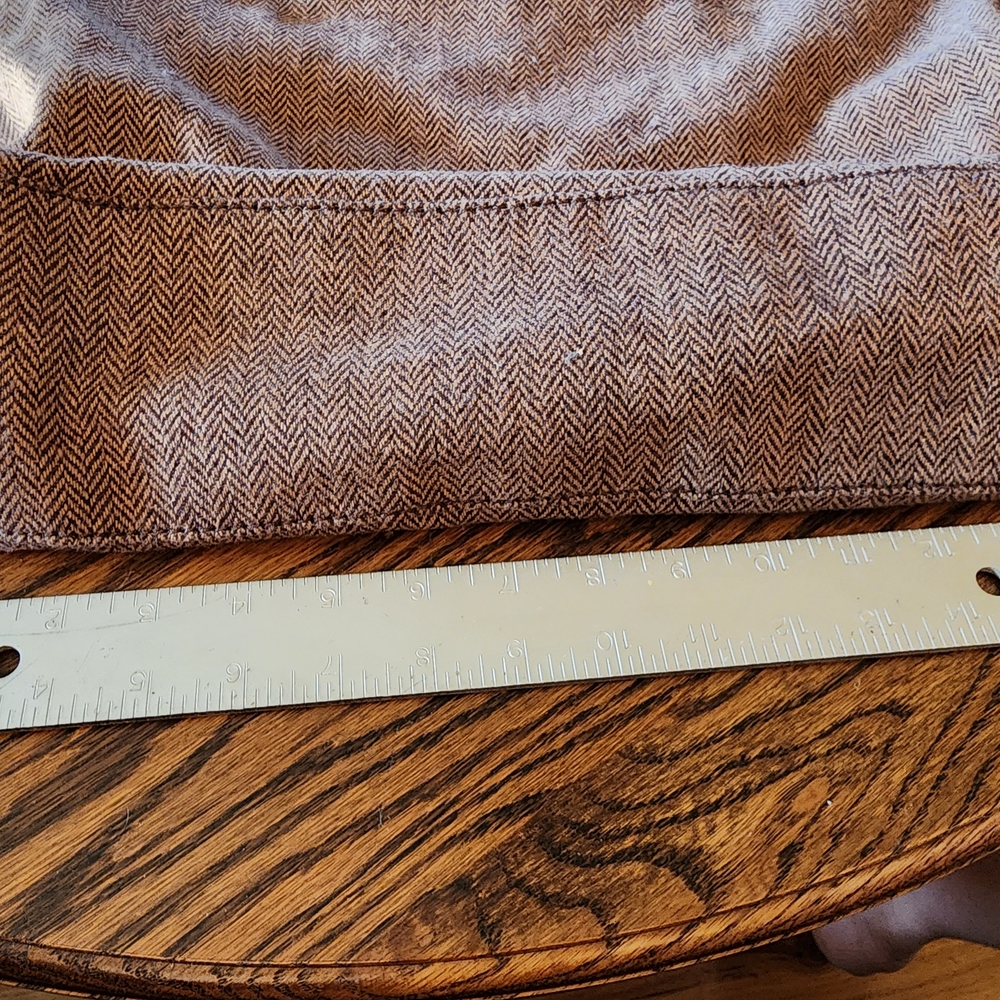 Fossil Brown Herringbone Tote - Picture 2 of 3